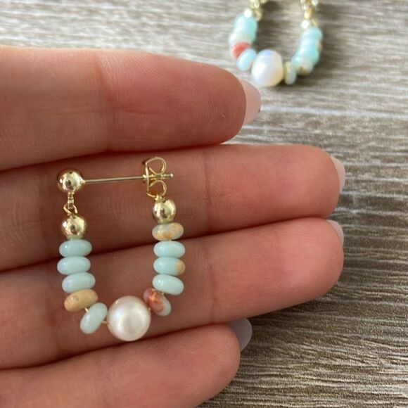 Vintage style hoop earrings N282 - Picture 3 of 5